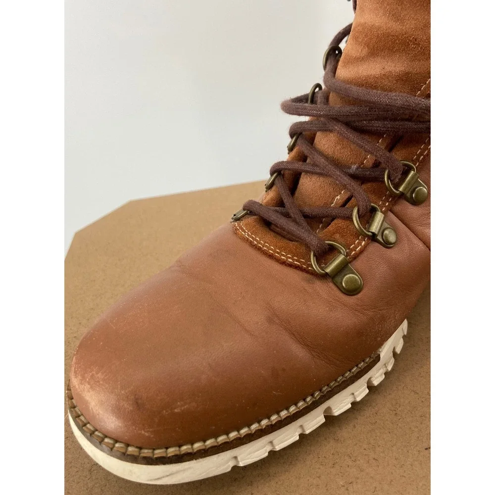 Men's Cole Haan Zero Grand Distressed Brown Leather Chukka Boots SZ 12